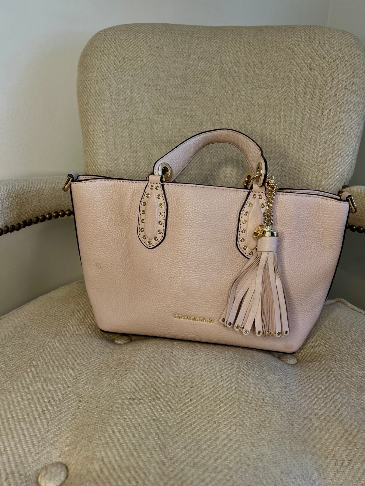 Michael Kors pale pink leather purse