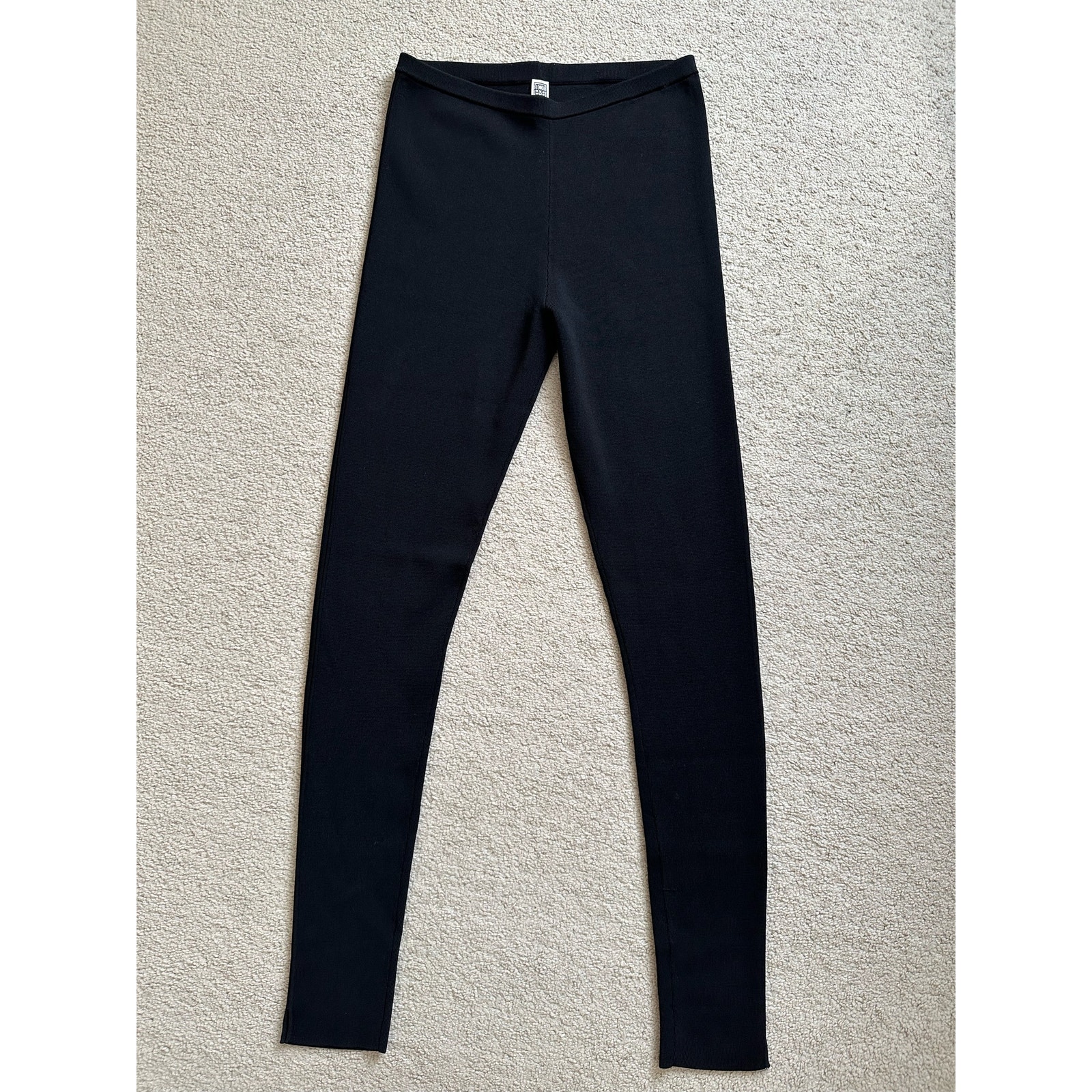 Toteme Compact Knit Leggings in Black | Size 40
