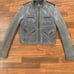 Bcbg Maxazria Gray Two-Tone Jacket Leather/Wool Women’s XS Zipper Pockets