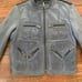 Bcbg Maxazria Gray Two-Tone Jacket Leather/Wool Women’s XS Zipper Pockets