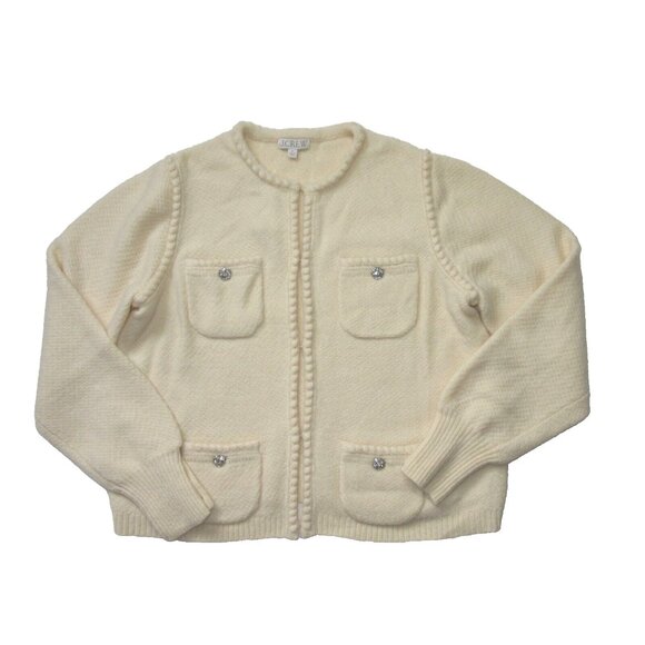 NWT J.Crew Odette Sweater Lady Jacket in Heather Muslin Jewel Button Cardigan S