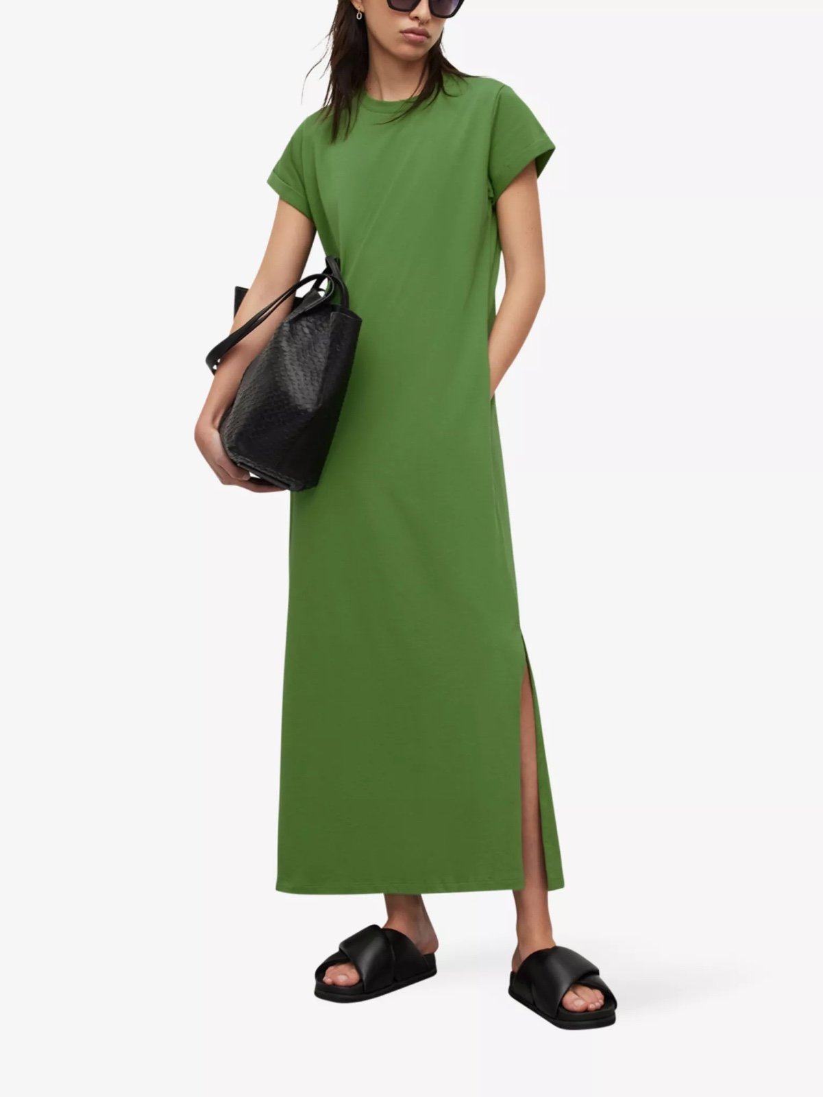 ALL SAINTS Anna short-sleeve cotton maxi dress Size 6