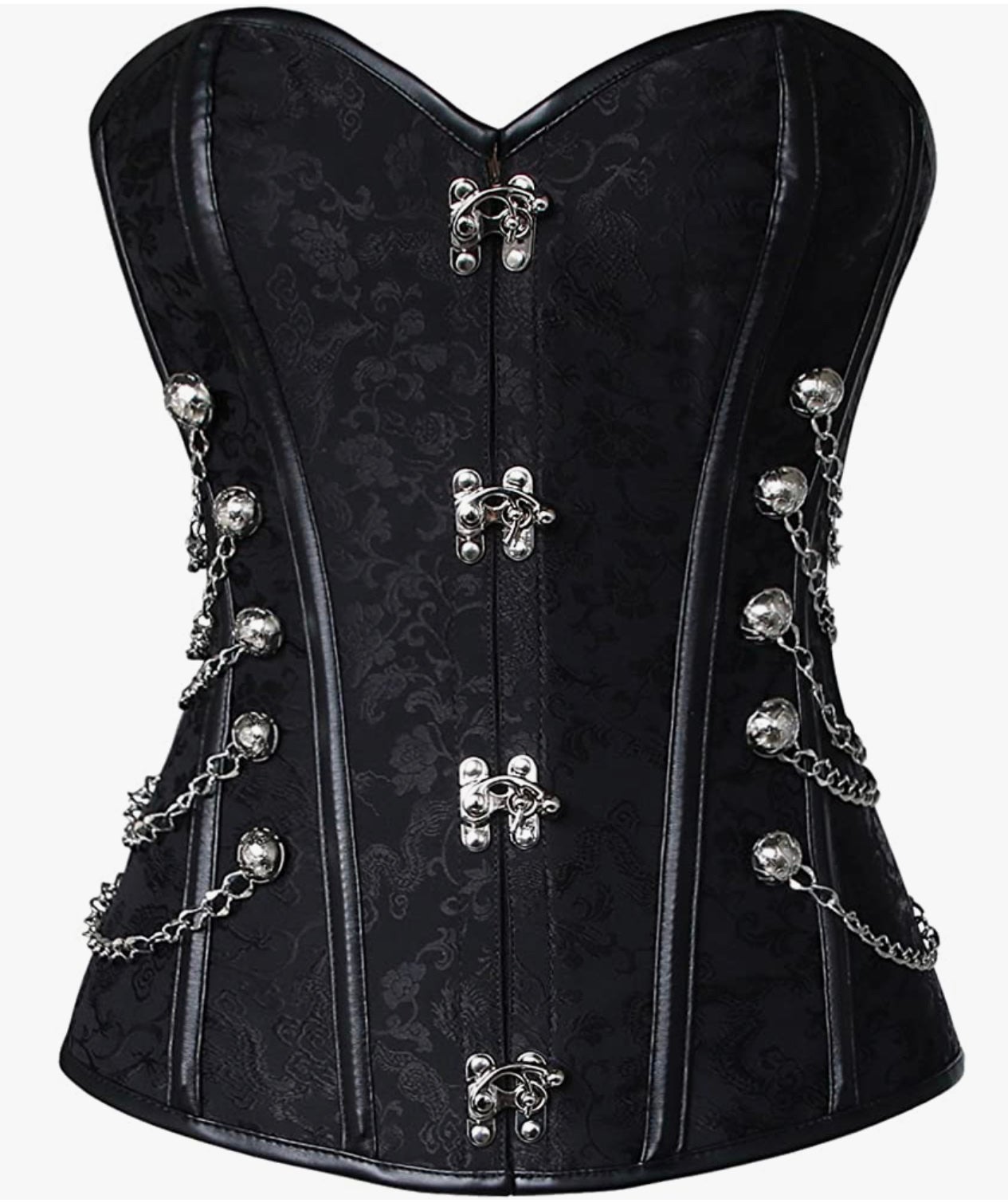 Black Silver Corset Size Medium MD