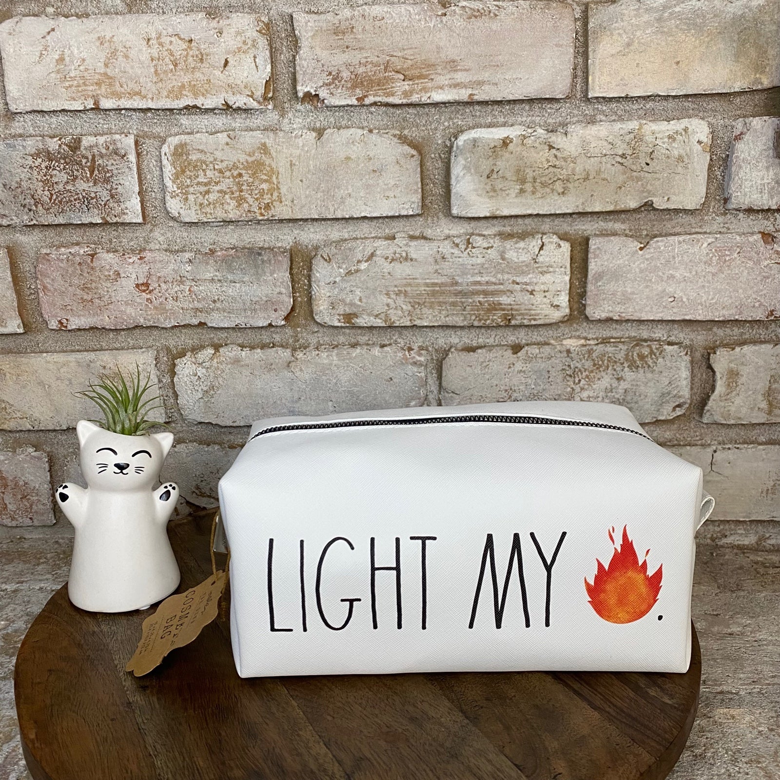NWT Rae Dunn Light My Fire Cosmetic Bag Toiletries Bag