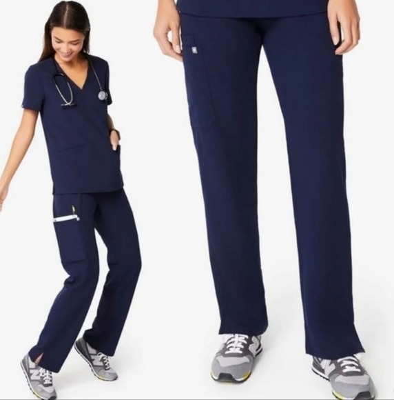 Figs Blue Kade Scrubs Nurse Medical Cargo Pants XL