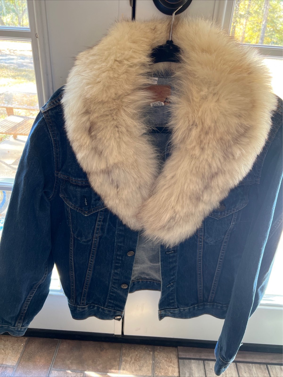 Jean Jacket old vintage fur real unique