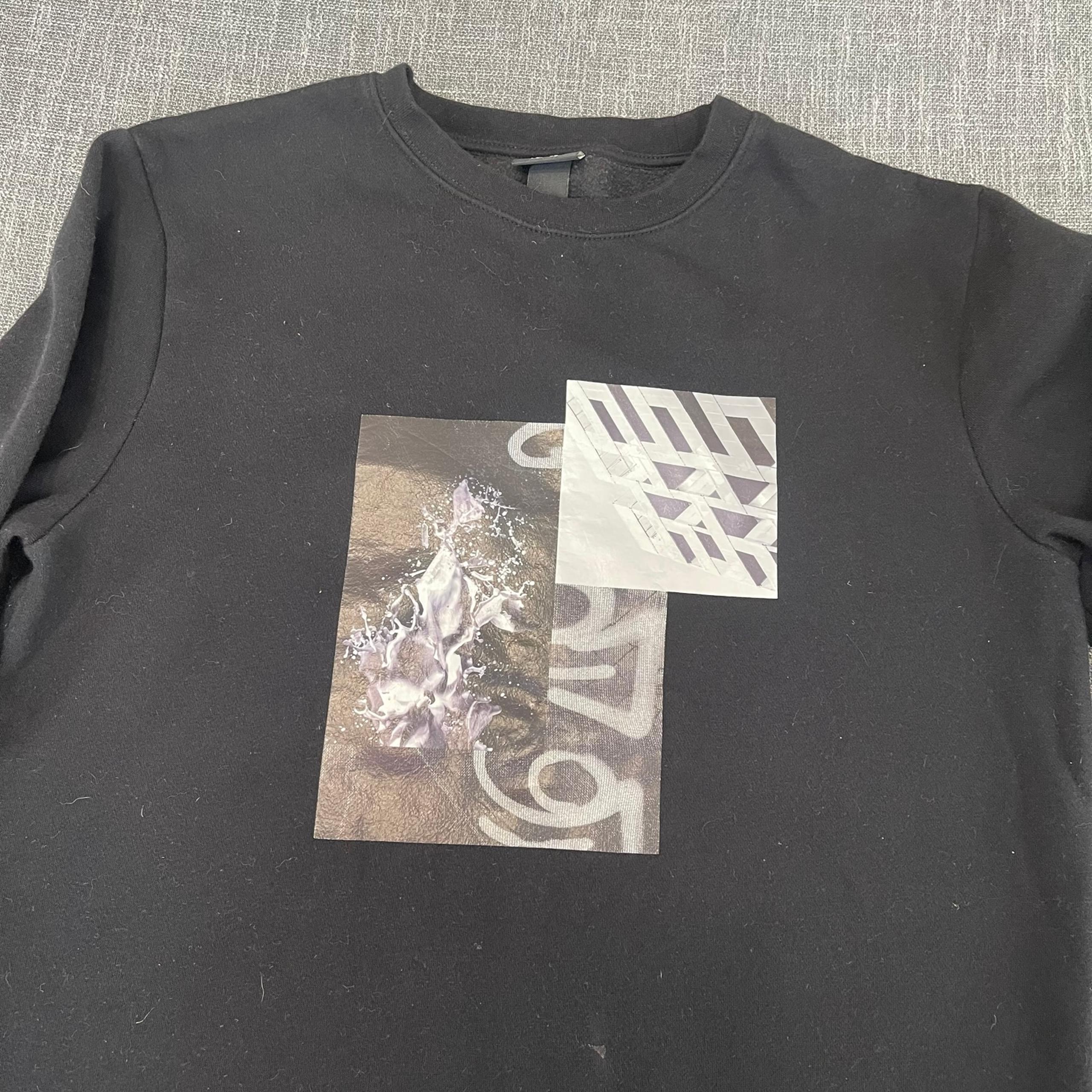 Men’s H&M All Black Graphic Design Sweatshirt/Pullover Size S