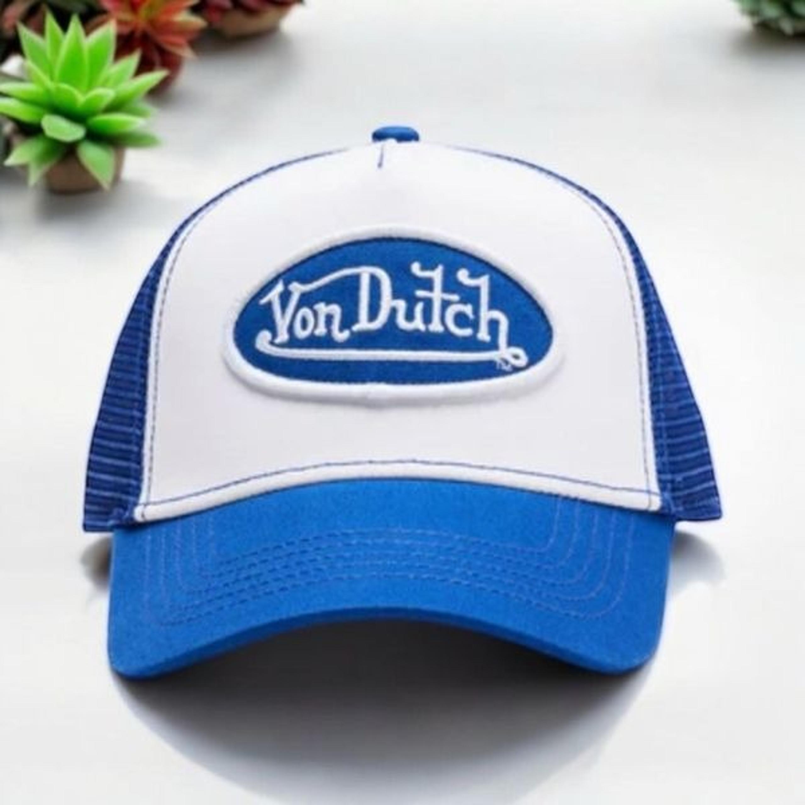 Von Dutch Blue and White Trucker Hat