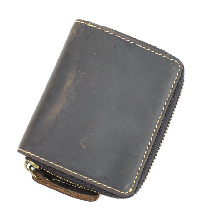 Full Grain Leather Classic Cards Cash Organize Holder B121DB