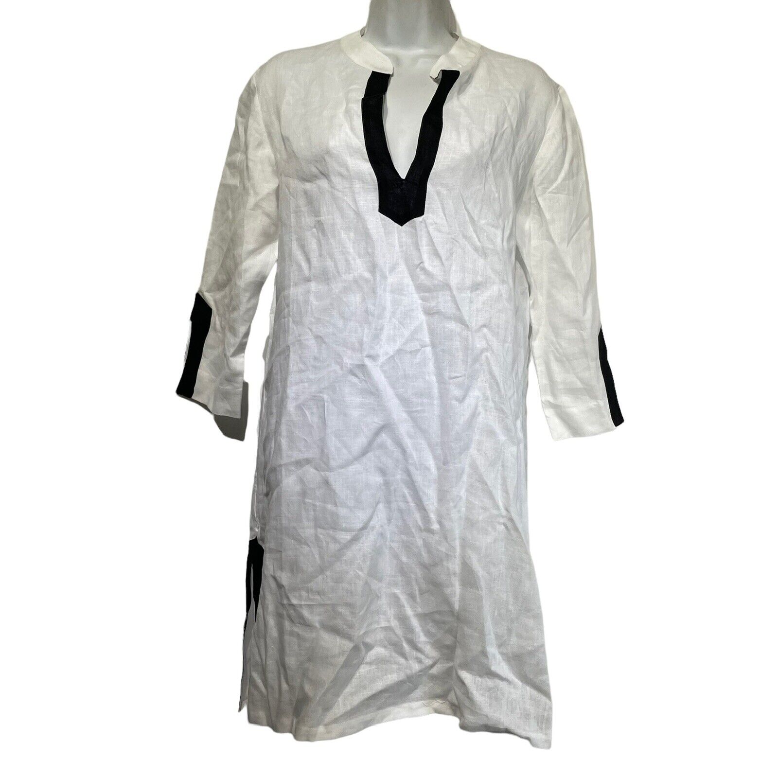 pepito’s Positano 100% linen white kaftan Tunic Top Size M