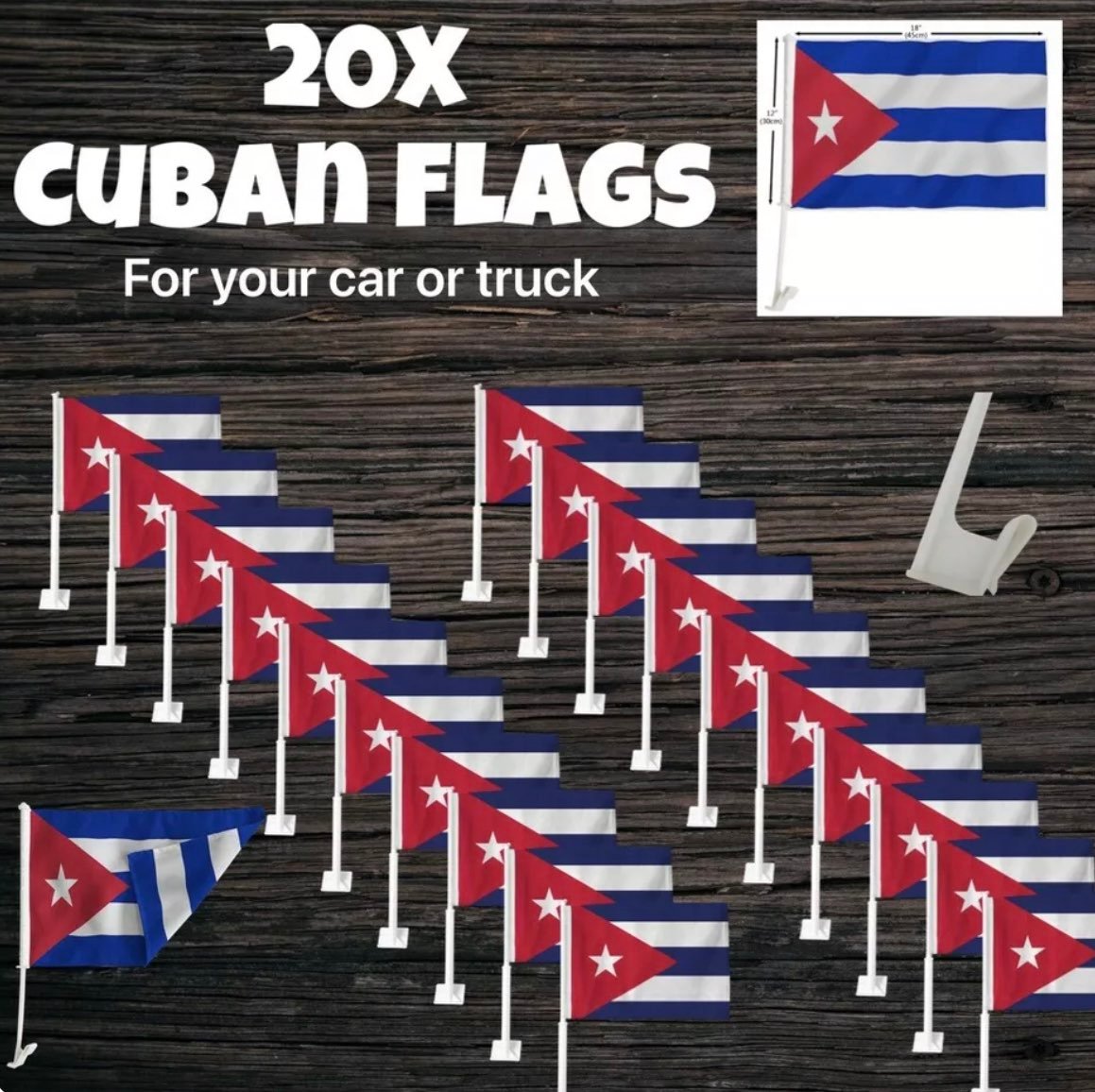 20x Cuban Flag For Car Window