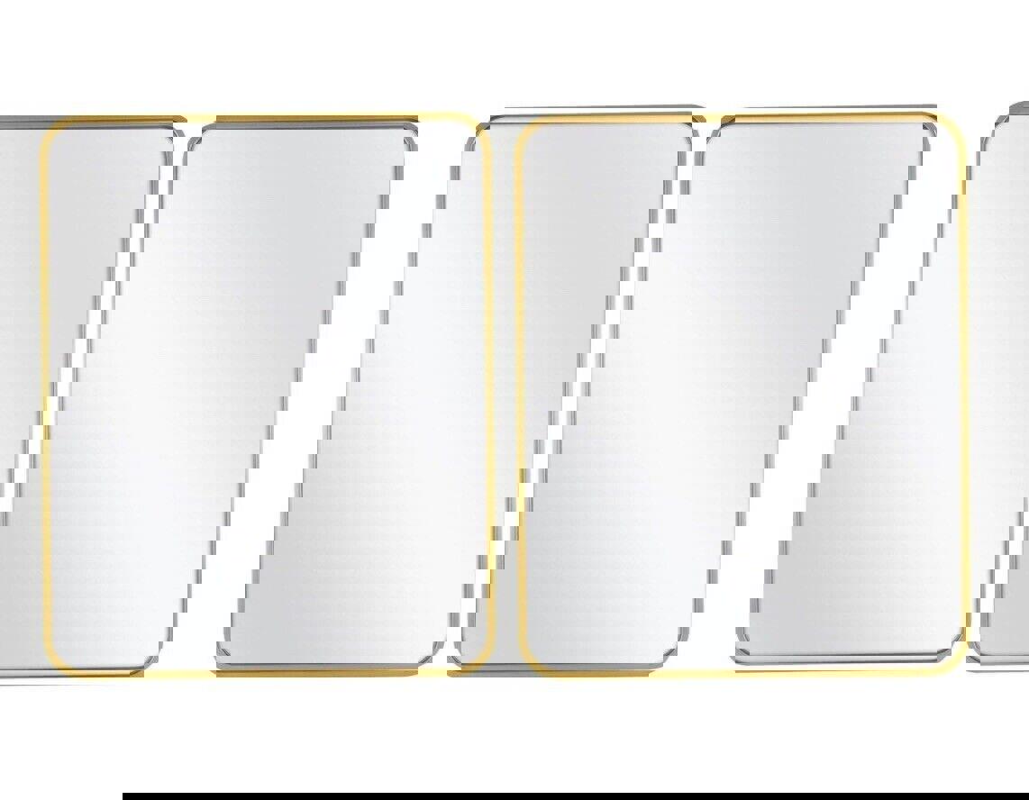 2 PACK Threshold Metal Frame Gold Decorative Wall Mirror Rectangular Brass 30x24