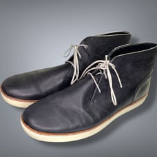 Men's Size 10 TIMBERLAND Black Smooth Leather Classic Chukka Boots in VGUC