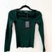 Naadam cashmere ribbed sweetheart knit top small pine green NWT sweater