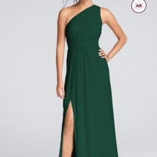 David’s bridal long one shoulder dress
