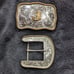 TWO (2) Montana Silversmiths silver belt buckles