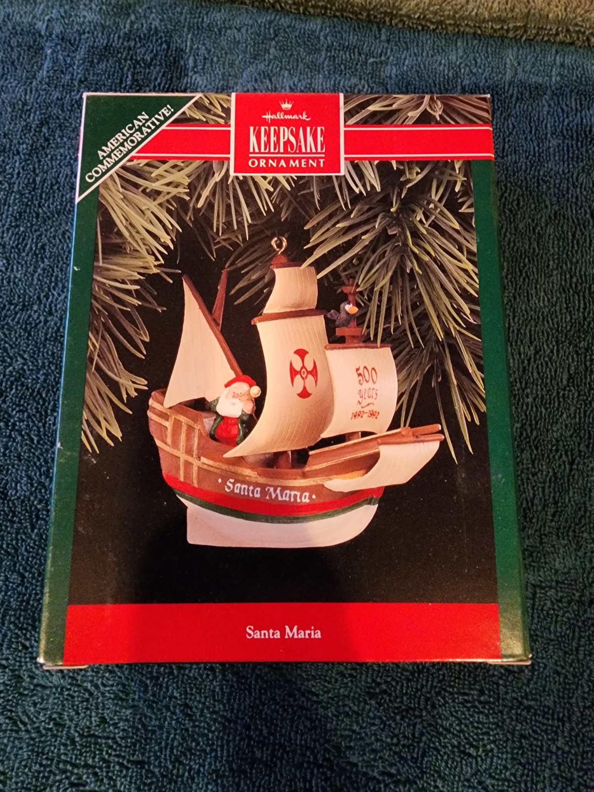 Hallmark keepsake American commemorative santa Maria 1992 ornament nib