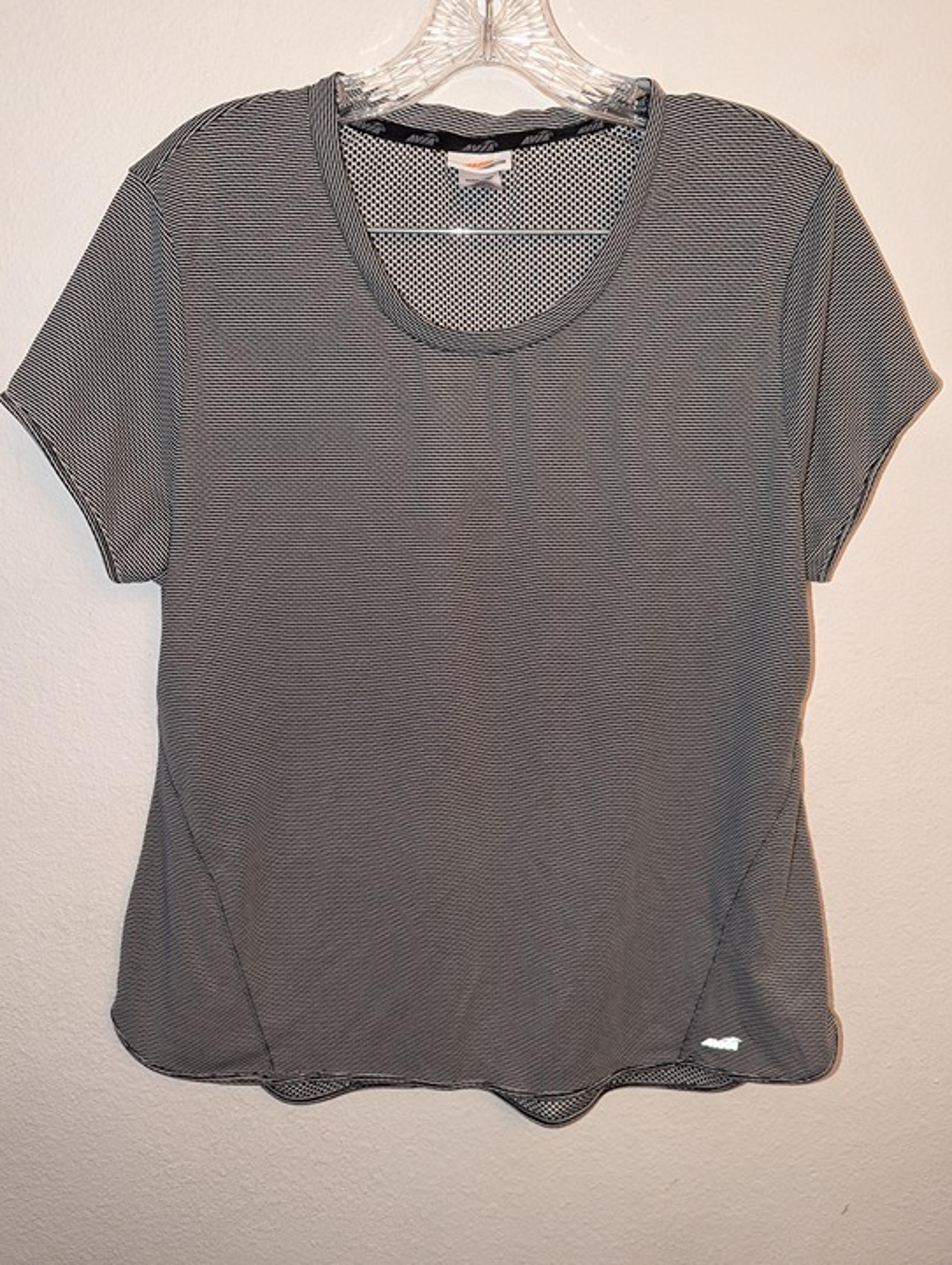 Avia Women's XL Short Sleeve Black White Athletic Shirt Round Neck