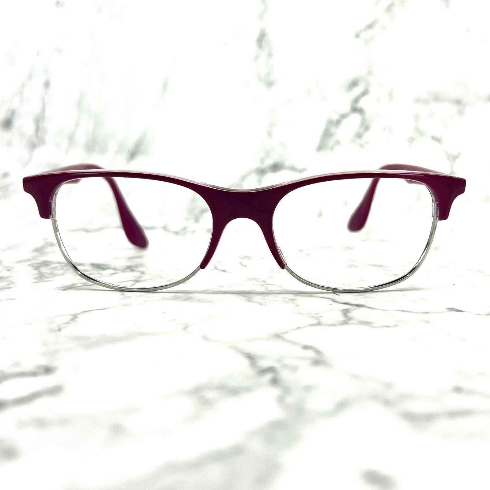 Ray-Ban RB4319-V 5876 Eyeglasses Purple Silver Round Full Rim Frames 55-18-145