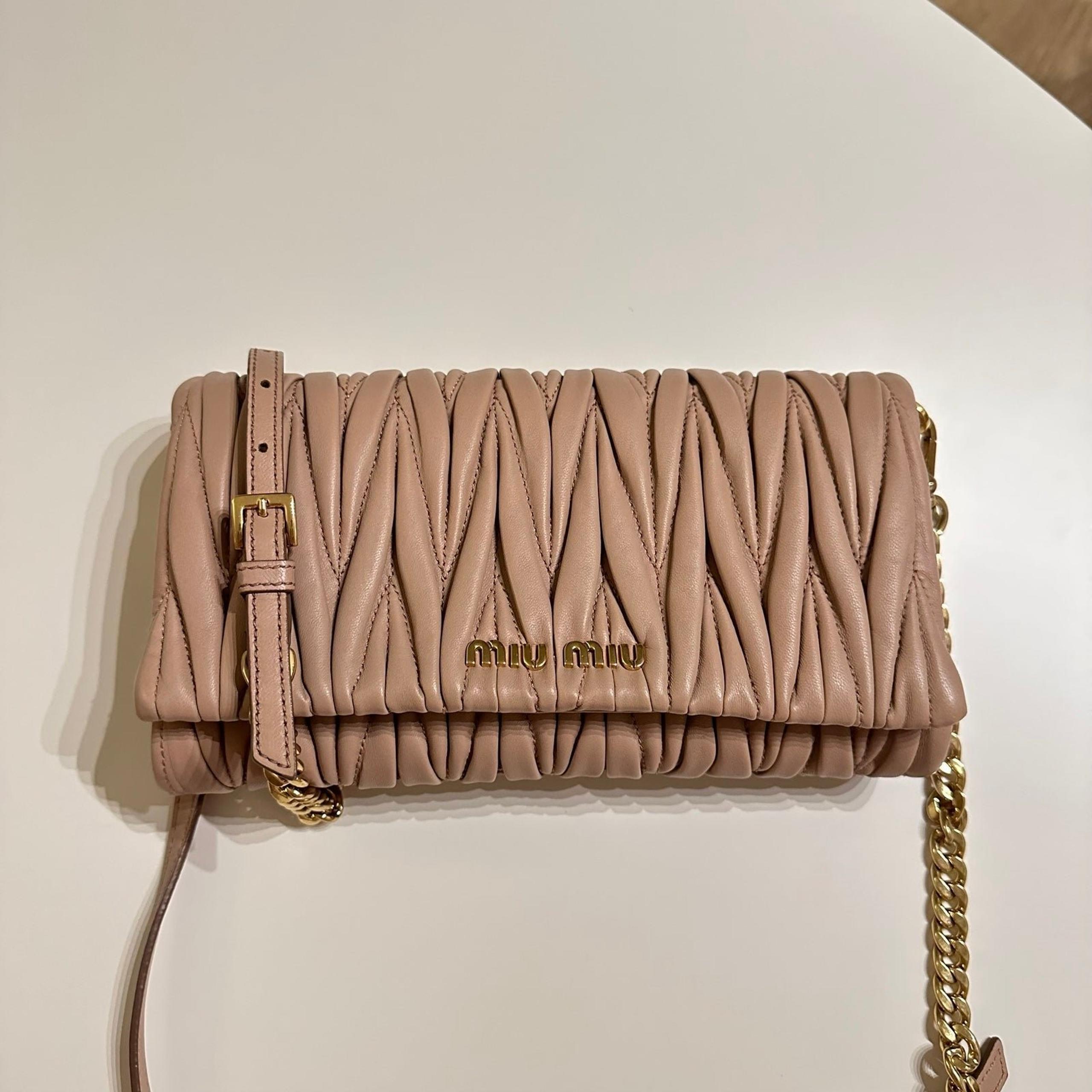 MIU MIU Matelasse Nappa Leather Shoulder Bag