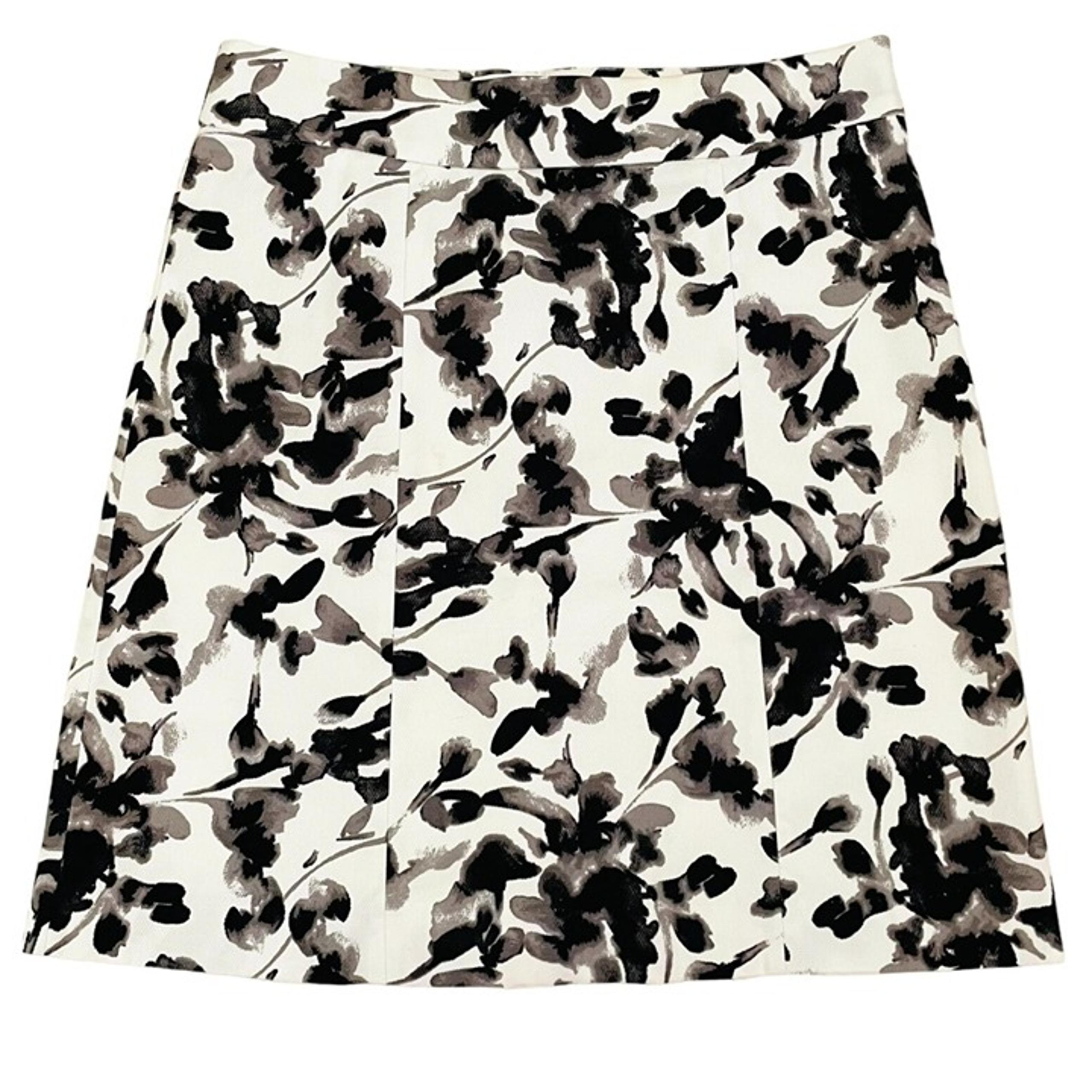 H&M Floral Watercolor Print Womens Above the Knee Skirt Size 6 Black and White