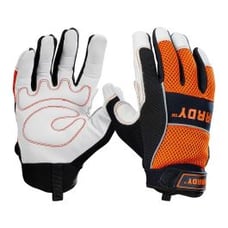 Goatskin Leather Gloves with Mesh Back Safety Gear for Workplace Protection