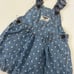 12M oshkosh vintage baby denim pokadot romper skirt jumper 12 Months