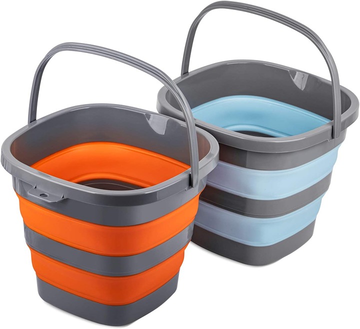 2 Pack Collapsible Plastic Bucket with 2.6 Gallon (10L) Each