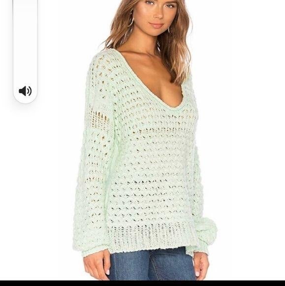 FREE PEOPLE NEW WAVE MINT GREEN SWEATER