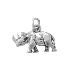 Oxidized 3D Two Hned Rhinoceros Charm