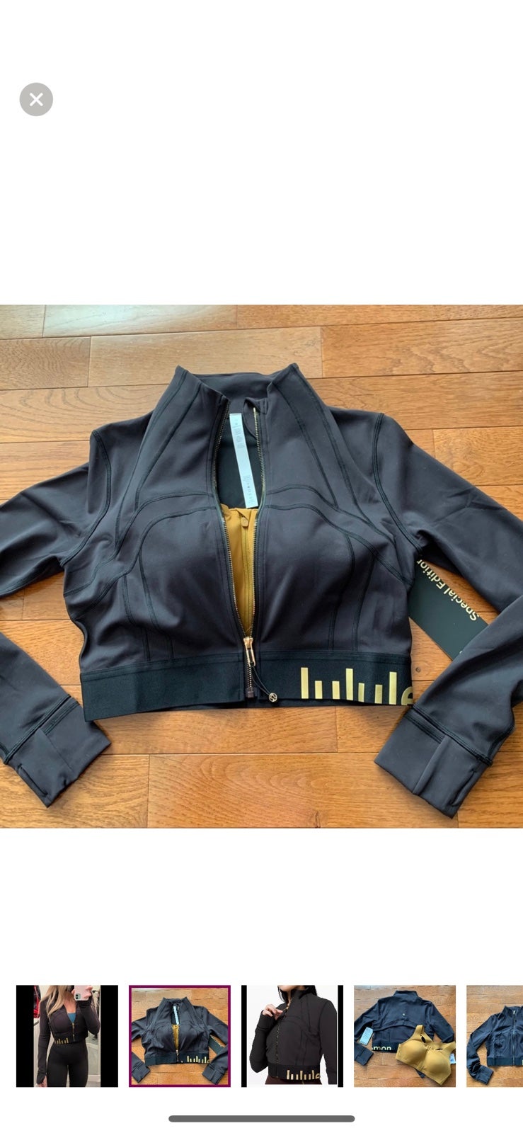 Lululemon Special Edition Cropped Define Jacket-Black/Gold-10