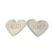 NWT RAE DUNN SET OF 2 HEARTH SHAPED TRAYS, KISSES, LOVE, FOOD TRAYS.