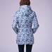 Floral down coat with cap