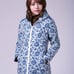 Floral down coat with cap