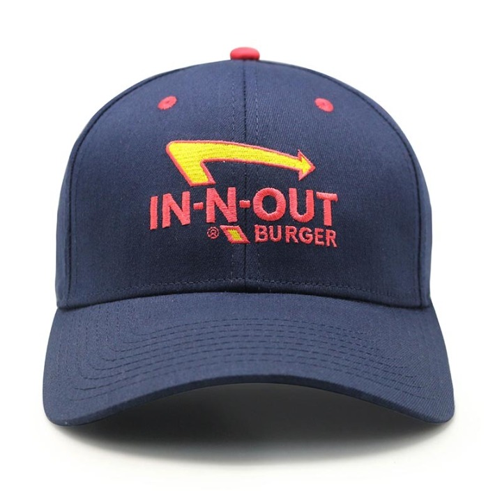 Custom Unisex Red Baseball Cap Hat Cotton Sport Cap with 3D Embroidery