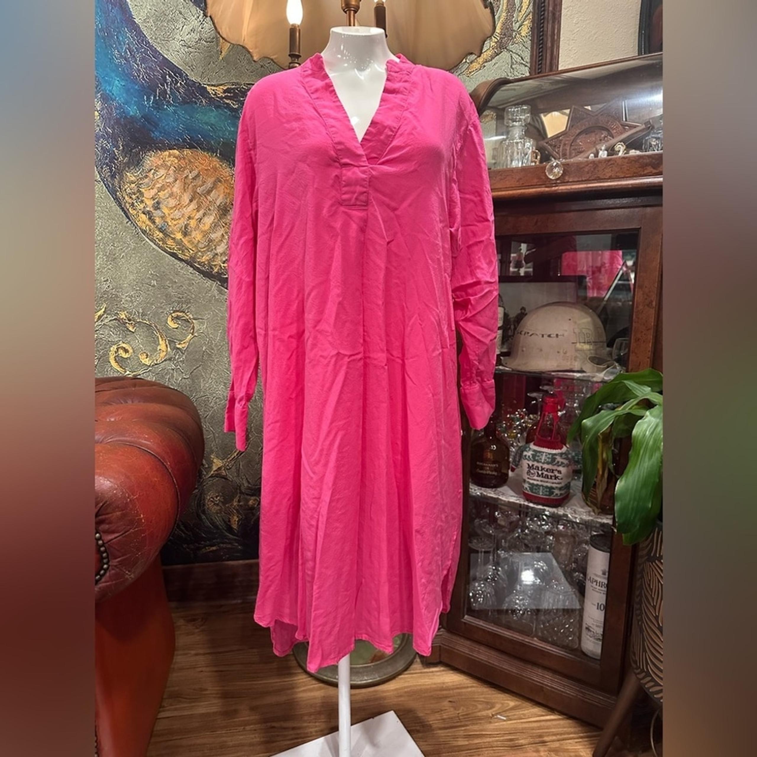 EUC H&M Vibrant Pink Long Sleeve tunic dress