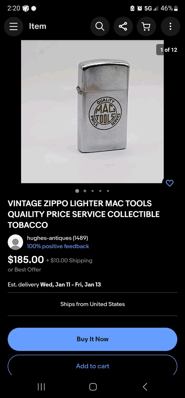 Vintage Mac tools zippo