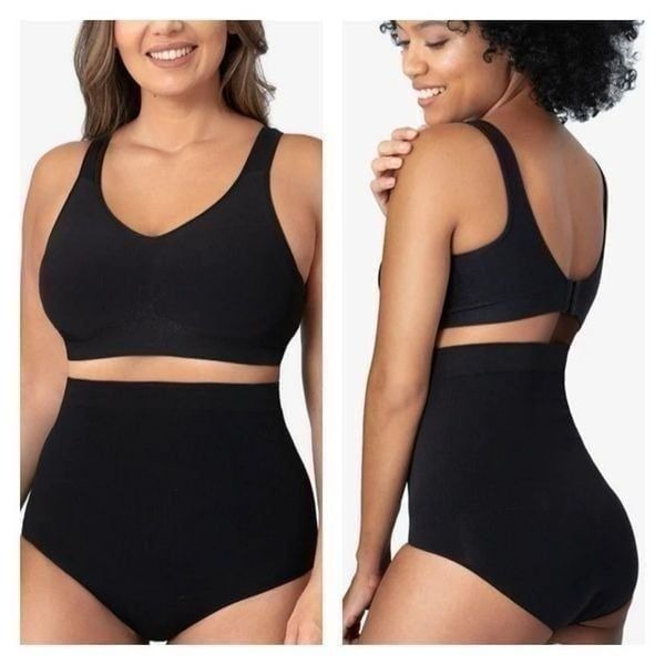 NwT Marilyn Monroe Womens Bell Band Tummy Tamer Shaping Brief Black Plus Size 1X