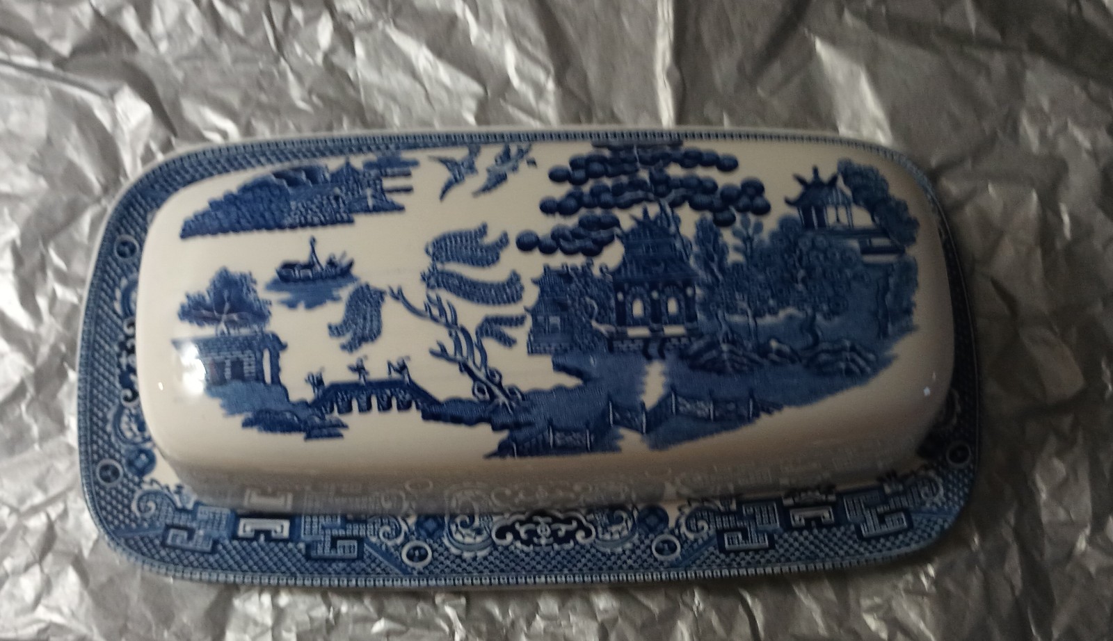 Johnson Brothers Vintage Willow Blue Butter Dish