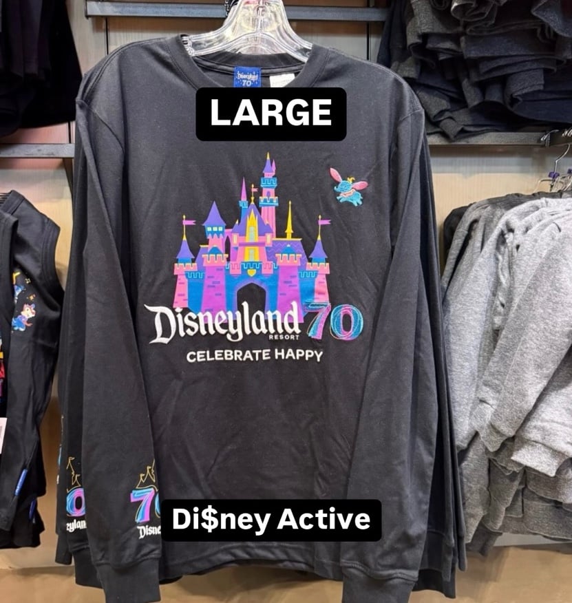 Disney Parks Disneyland 70th Anniversary Black Long Sleeve