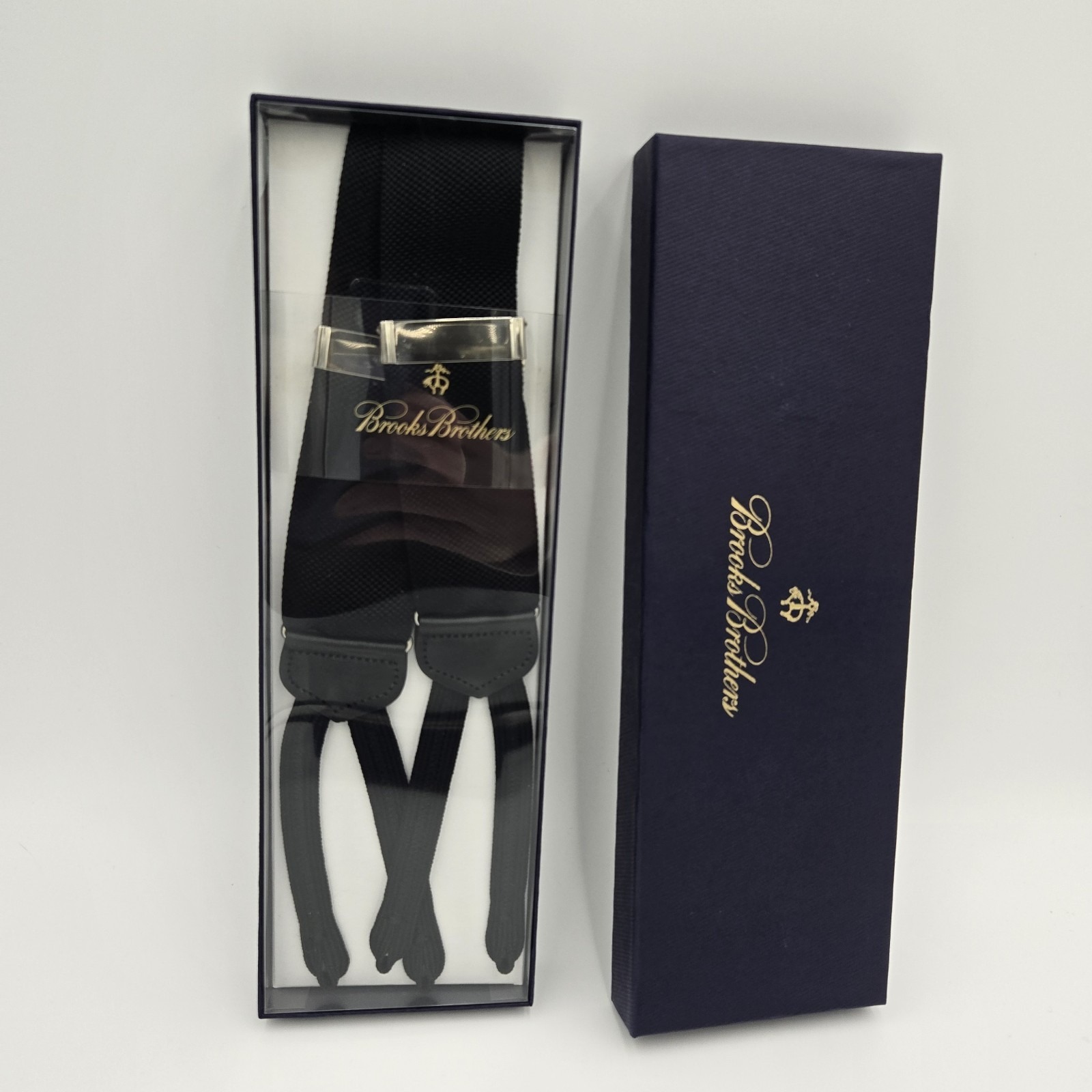 Brooks Brothers Suspenders - New - Black - One Size Fits All - 148 Retail