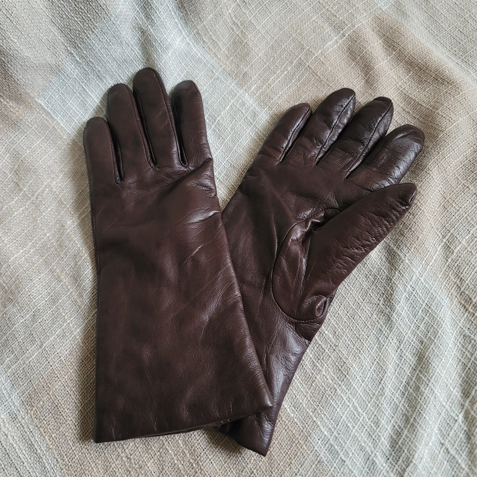 Vintage Brown Leather Gloves