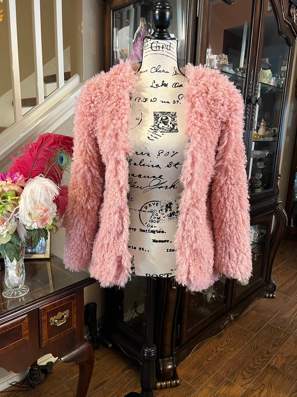 Faux Fur Pink wooly Coat