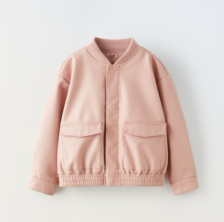 Zara toddler girls FAUX LEATHER BOMBER 5/6Y
