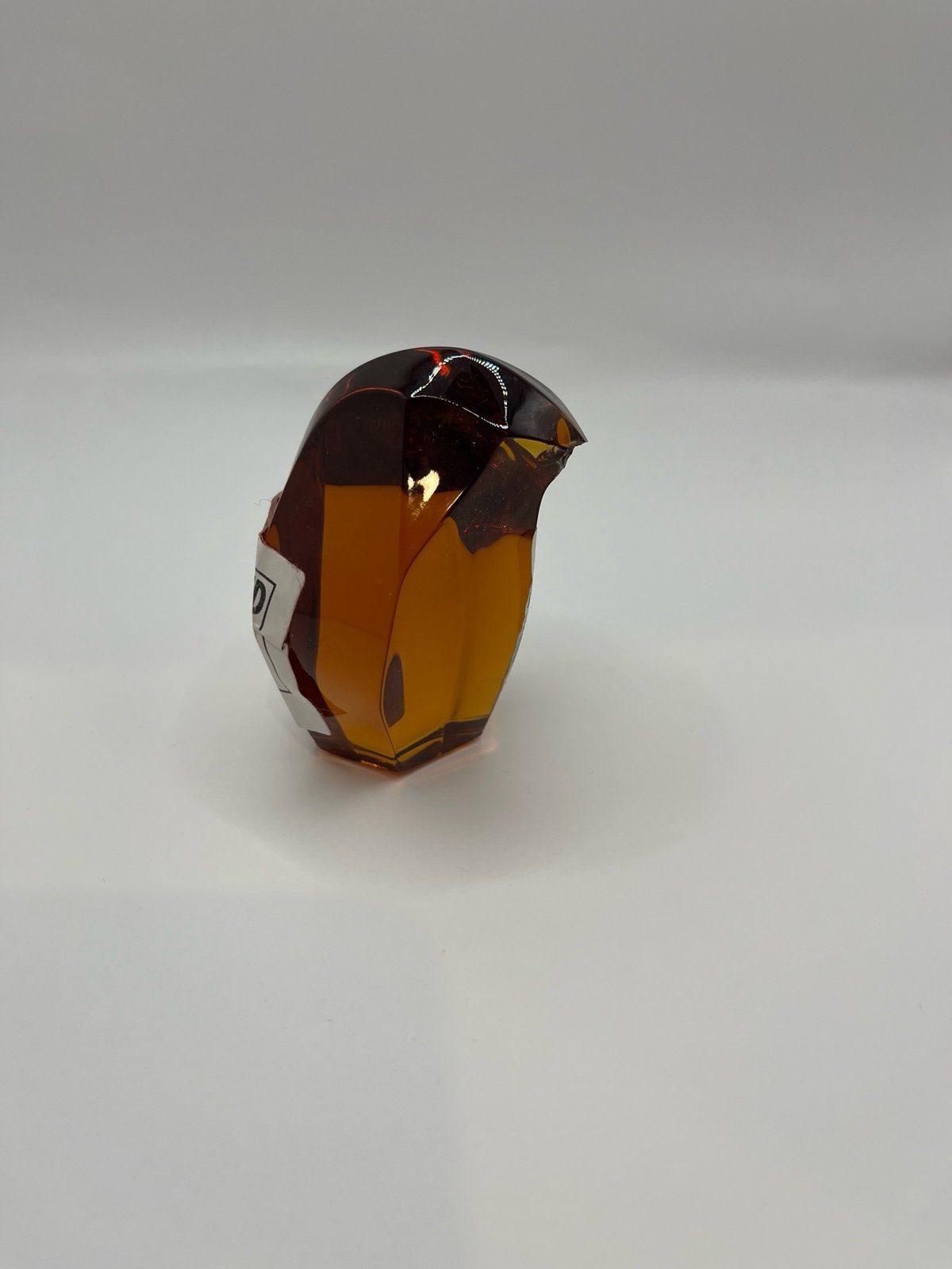 Amber Sparrow paperweight Saint Louis Crystal Made in France