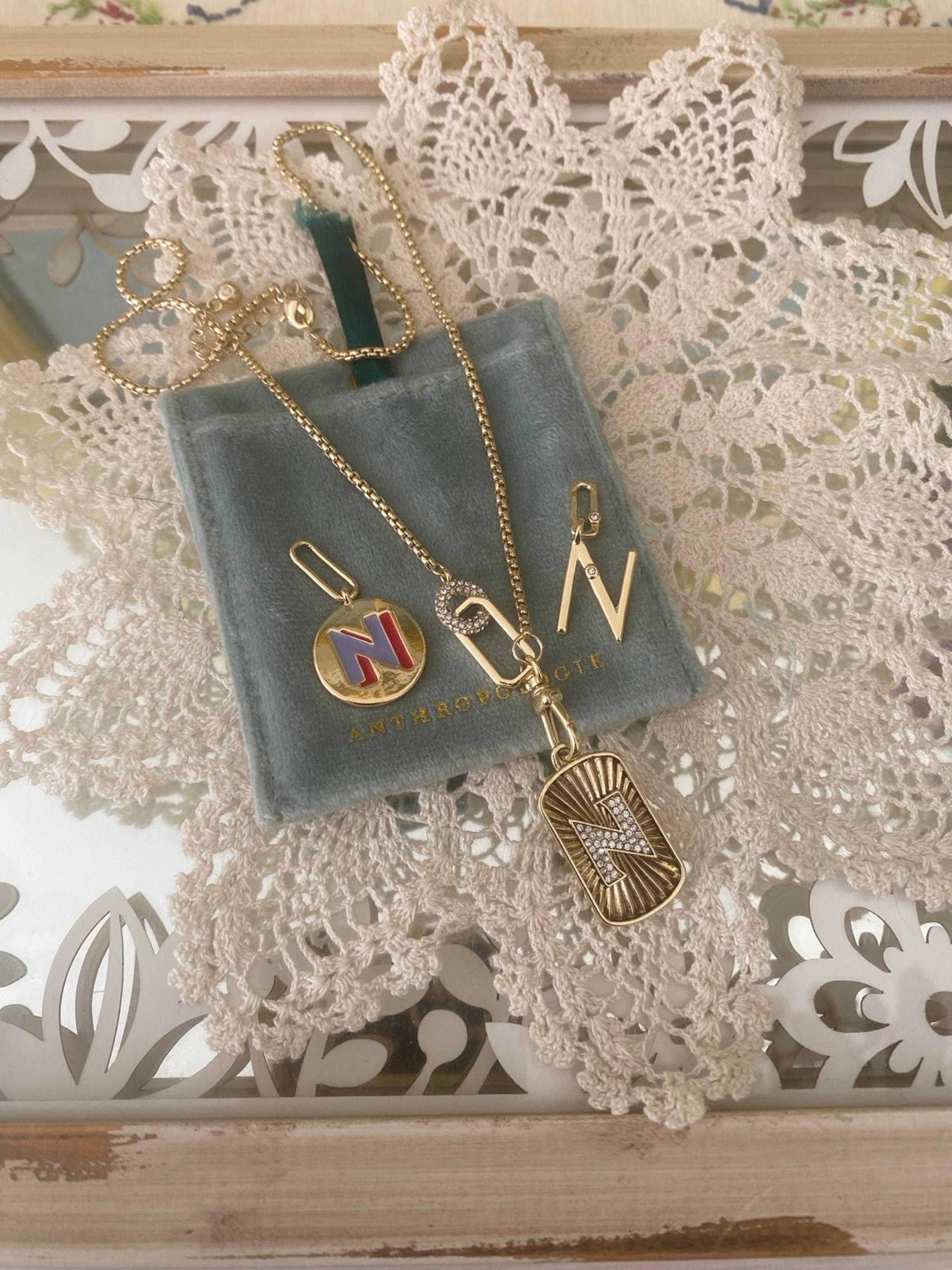 Anthropologie Mixed Charm Monogram Necklace & Melinda Maria “Star” Necklace