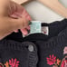 Vintage Orvis Dark Brown Knitted Floral Embroidered Cardigan