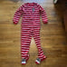 NICK & NORA Sock Monkey Zip Up One Piece FOOTIE PAJAMAS Women SZ S Pockets