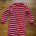 NICK & NORA Sock Monkey Zip Up One Piece FOOTIE PAJAMAS Women SZ S Pockets