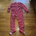 NICK & NORA Sock Monkey Zip Up One Piece FOOTIE PAJAMAS Women SZ S Pockets